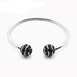 Women's 100% 925 Sterling Silver Round Pattern Trendy Bracelet