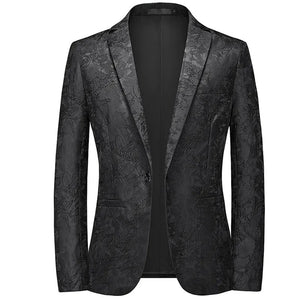 Men's Notched Collar Long Sleeve Single Button Luxury Blazers