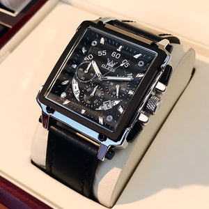 Men's Stainless Steel Buckle Clasp Water-Resistant Quartz Watches