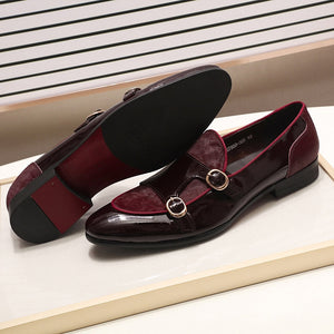 Men's Patent Leather Pointed Toe Slip-On Closure Party Shoes
