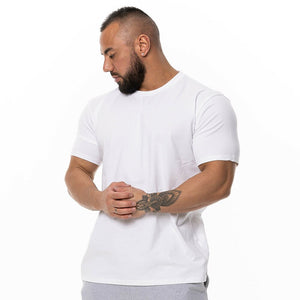 Men's Cotton Short Sleeve Quick Dry Compression Gym T-Shirt