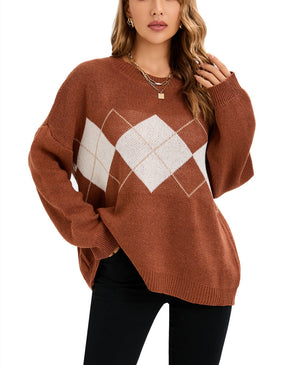 Women's Wool O-Neck Full Sleeves Casual Vintage Pullover Sweaters