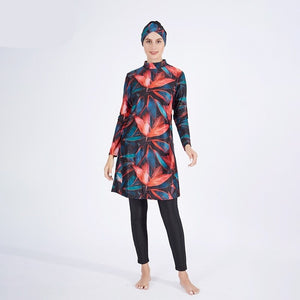 Women's Arabian Spandex Full Sleeve Printed Beach Swimwear Dress