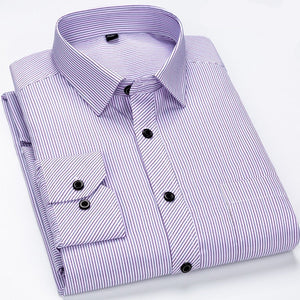 Men's Cotton Single Breasted Full Sleeve Striped Casual Shirt