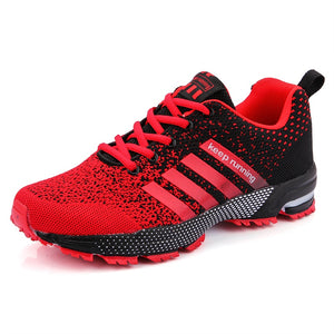 Men's Breathable Mesh Lace-up Closure Running Casual Sneakers