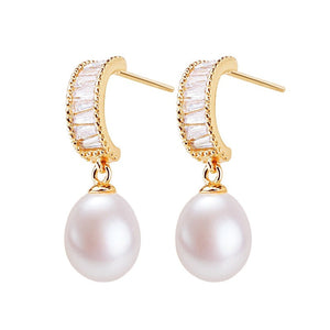 Women's Gold Filled Natural Freshwater Pearl Water Drop Earrings
