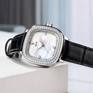 Women's Stainless Steel Buckle Clasp Luxury Quartz Wrist Watches