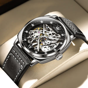 Men's Automatic Stainless Steel Folding Clasp Round Watches