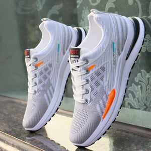 Men's Breathable Mesh Running Sports Lace Up Walking Sneakers