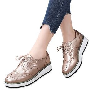 Women's Patent Leather Round Toe Lace-up Closure Formal Shoes