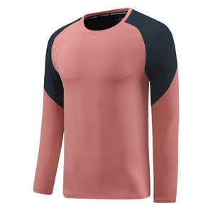 Men's O-Neck Spandex Breathable Compression Sports Wear Shirt