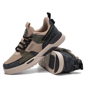 Men's Cotton Round Toe Lace-up Closure Waterproof Sport Sneakers