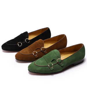 Men's Cow Suede Pointed Toe Slip-On Closure Wedding Party Shoes