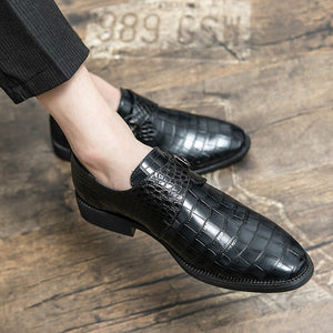 Men's Split Leather Buckle Strap Closure Elegant Wedding Shoes