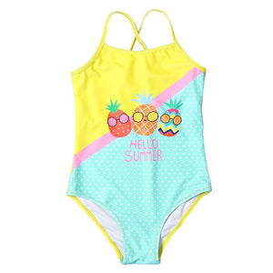 Kid's Girl Polyester Bathing Quick-Dry Swimwear One Piece Suit