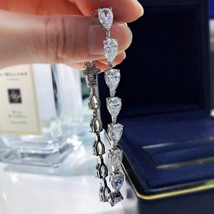 Women's 925 Sterling Silver Diamond Geometric Pattern Bracelet