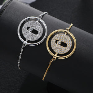 Women's Copper Cubic Zirconia Adjustable Trendy Luxury Bracelet