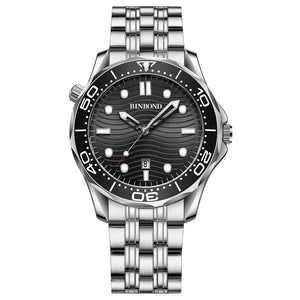 Men's Stainless Steel Automatic Waterproof Round Casual Watches
