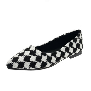 Women's PU Slip-On Closure Pointed Toe Comfortable Flats Shoes