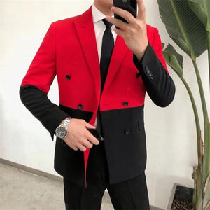 Men's Notched Collar Polyester Full Sleeves Single Button Blazer