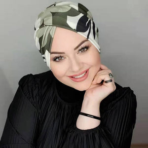 Women's Arabian Head Wrap Acetate Floral Printed Elegant Hijabs