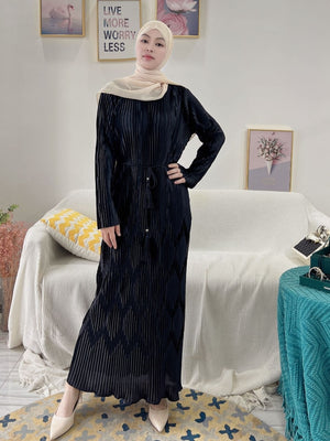 Women's Arabian Polyester Full Sleeve Patchwork Elegant Abayas