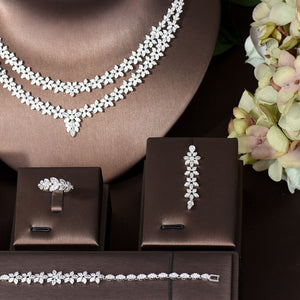 Women's Copper Cubic Zirconia Luxury Bridal Wedding Jewelry Set
