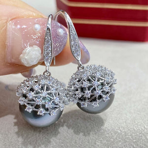 Women's 100% 925 Sterling Silver Natural Pearl Geometric Earrings