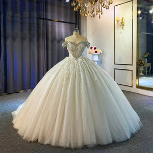 Women's Sweetheart-Neck Off-Shoulder Lace Up Bridal Wedding Dress