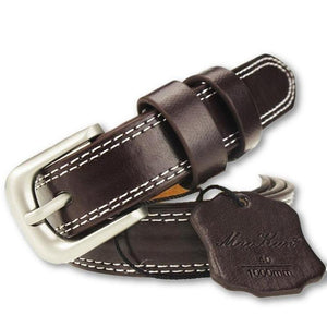 Women's Genuine Leather Plain Alloy Pin Buckle Closure Waistband Belts