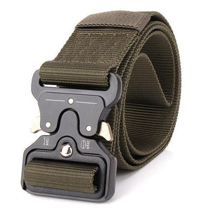 Men's Canvas Plain Patchwork Strap Tactical Buckle Closure Belts