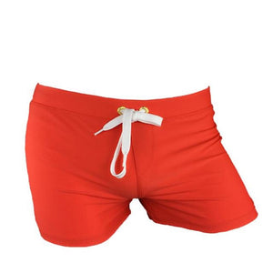Men's Drawstring Waist Plain Quick Dry Swimwear Boxer Shorts