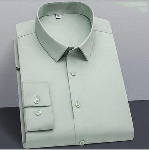 Men's Polyester Turn-Down Collar Single Breasted Formal Shirt