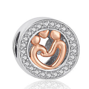 Women's 100% Sterling Silver Cubic Zircon Charms Beads Bracelet