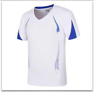 Men's V-Neck Short Sleeve Plain Quick Dry Sportswear Loose T-Shirt
