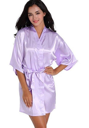 Women's Open Stitch Flare Sleeve Plain Belted Waist Nightgown