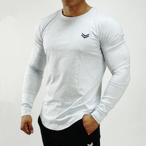 Men's O-Neck Long Sleeves Quick Dry Fitness Gym Wear T-Shirt