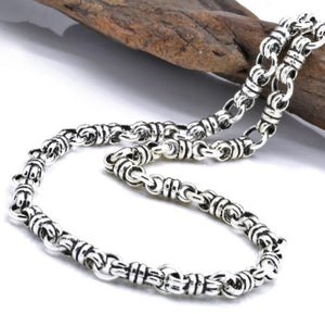 Men's 925 Sterling Silver Thick Simple Cross Link Chain Necklace
