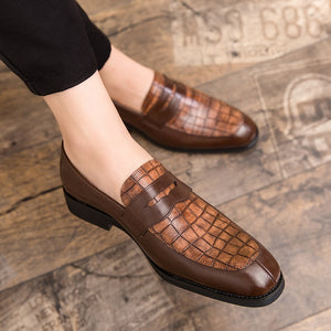 Men's Genuine Leather Pointed Toe Slip On Party Wear Formal Shoes 