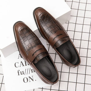 Men's Genuine Leather Pointed Toe Slip-On Party Wear Formal Shoes