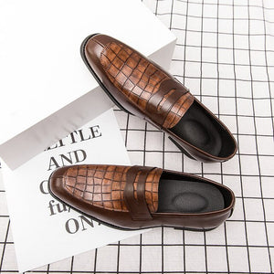 Men's Genuine Leather Pointed Toe Slip-On Party Wear Formal Shoes