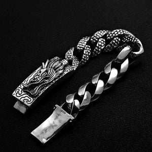 Men's 100% 925 Sterling Silver Twisted Chain Buckle Clip Bracelet