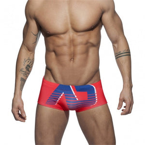 Men's Low Elastic Waist Printed Quick-Dry Swimwear Boxer Shorts