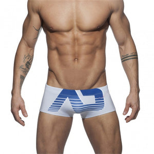 Men's Low Elastic Waist Printed Quick-Dry Swimwear Boxer Shorts