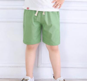 Kid's Elastic Drawstring Waist Plain Above Knee Side Pocket Shorts