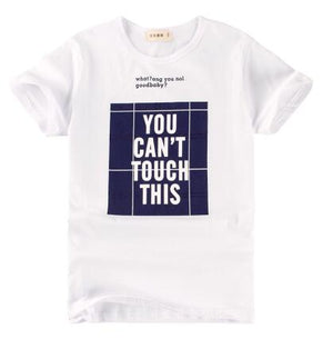 Kid's Round Neck Short Sleeve Letter Printed Casual Wear T-Shirt