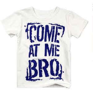 Kid's Round Neck Short Sleeve Letter Printed Casual Wear T-Shirt