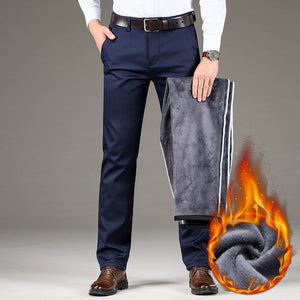 Men's Low Waist Plain Button Zipper Pocket Straight Formal Pants