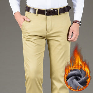 Men's Low Waist Plain Button Zipper Pocket Straight Formal Pants