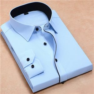 Men's Turndown Collar Long Sleeves Buttoned Side Pocket Shirt